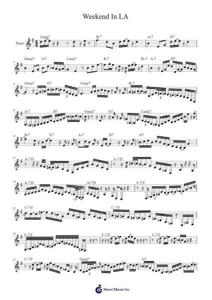 Weekend In LA Sheet Music by George Benson-Arr.Hicksreg