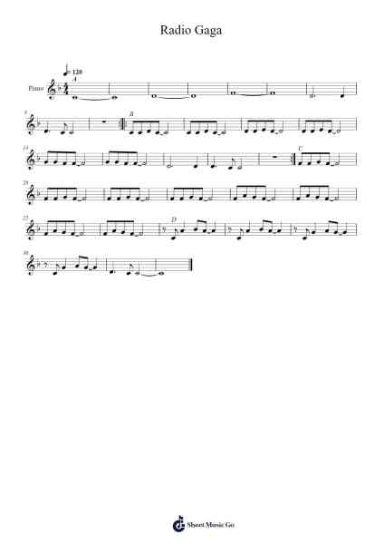 Radio Gaga Sheet Music by Queen-Arr.Duketein Rusnix