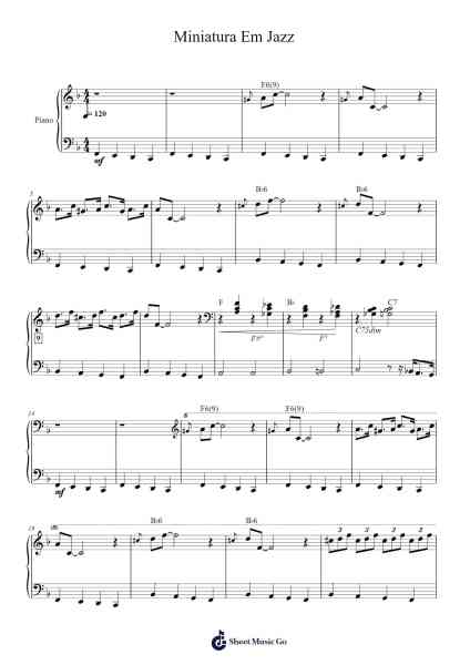 Miniatura Em Jazz Sheet Music by Mark Kevin-Arr.Leron