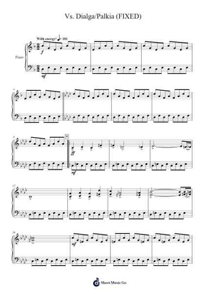 Vs. Dialga/Palkia (FIXED) Sheet Music by Junichi Masuda-Arr.Jesries