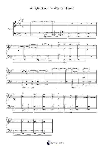 All Quiet on the Western Front Sheet Music by Volker Bertelmann-Arr.Ianruth Xalain