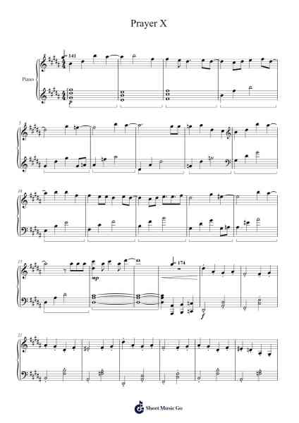 Prayer X Sheet Music by King Gnu-Arr.Crichriet Hawreen