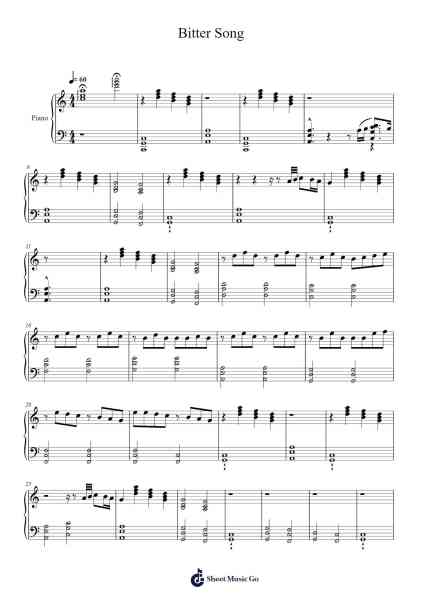 Bitter Song Sheet Music by Oisenhale Vaugry-Arr.Dysaul Beaze