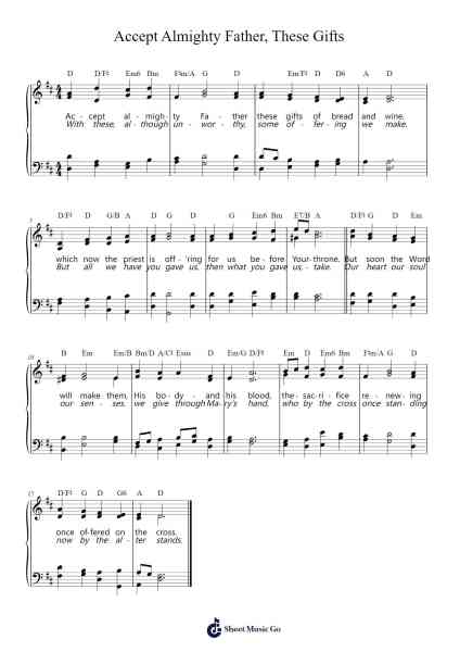 Accept Almighty Father, These Gifts Sheet Music by R. L. Pearsall-Arr.Gwenje Cookmike