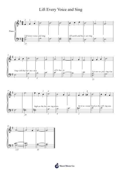 Lift Every Voice and Sing Sheet Music by John R. Johnson-Arr.Wrighttab