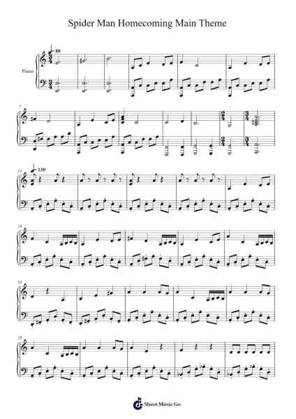 Spider Man Homecoming Main Theme Sheet Music by Michael Giacchino-Arr.Gemruth Montlyn