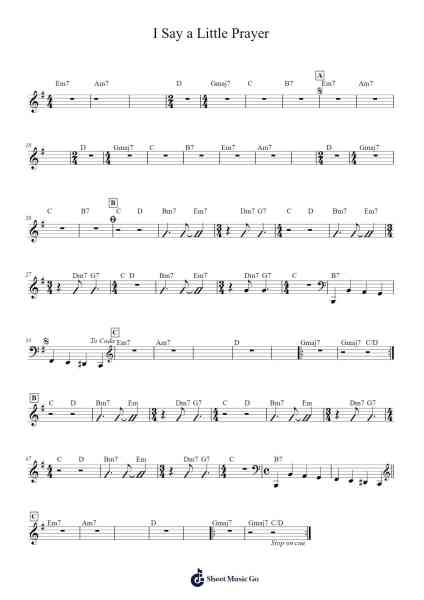 I Say a Little Prayer Sheet Music by Aretha Franklin-Arr.Thonor Utio