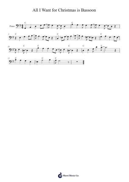 All I Want for Christmas is Bassoon! Sheet Music by Mariah Carey/Walter Afanasieff-Arr.Quinliet