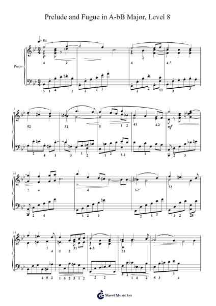 Prelude and Fugue in A-bB Major, Level 8 Sheet Music by undefined-Arr.Danchloe