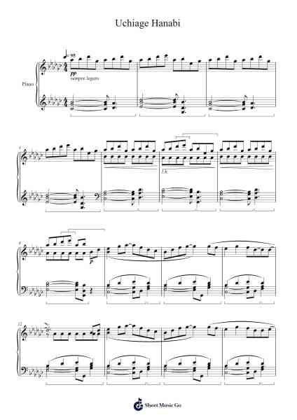 Uchiage Hanabi Sheet Music by DAOKO/Kenshi Yonezu-Arr.Popgram Migcky