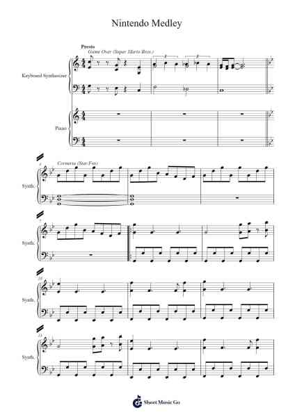 Nintendo Medley Sheet Music by Misc Soundtrack-Arr.Bamia