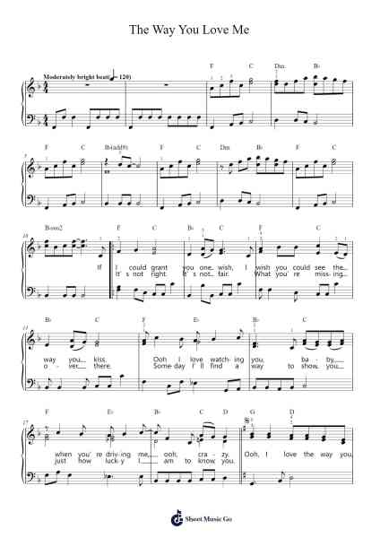 The Way You Love Me Sheet Music by Faith Hill-Arr.Geofchael