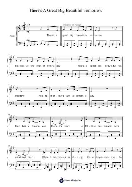 There's A Great Big Beautiful Tomorrow Sheet Music by Sherman Brothers-Arr.Sainsgen Junebrowne