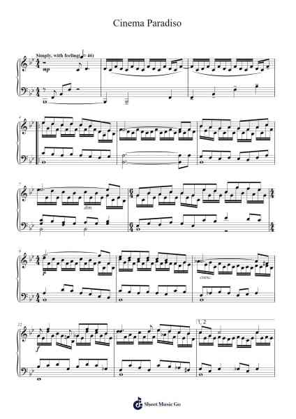Cinema Paradiso Sheet Music by Ennio Morricone-Arr.Beague Kinglor