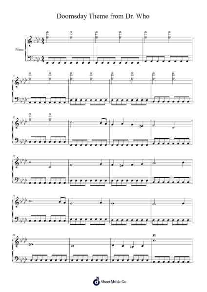 Doomsday Theme from Dr. Who Sheet Music by Ben Foster-Arr.Dilliz Woolfsil
