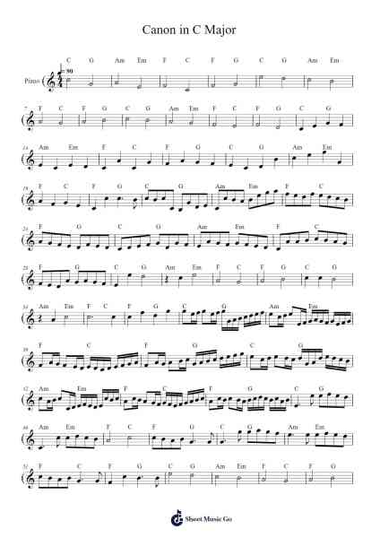 Canon in D Major Sheet Music by Johann Pachelbel-Arr.Westier Haylay
