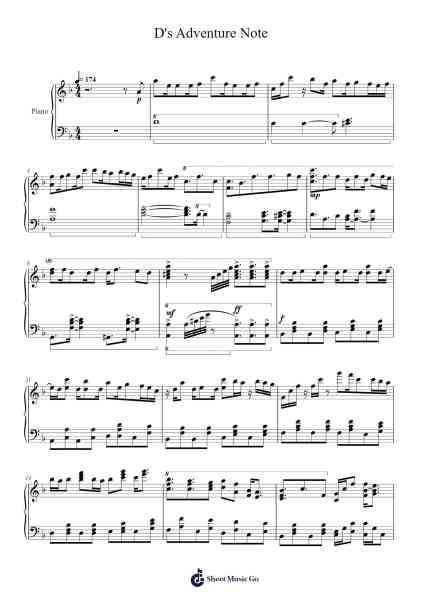 D's Adventure Note Sheet Music by undefined-Arr.Ruthfitch Jackjoy