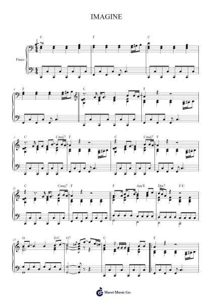 IMAGINE Sheet Music by John Lennon-Arr.Joshjean