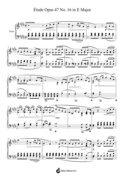 Étude Opus 47 No. 16 in E Major Sheet Music by Stephen Heller-Arr.Keyjean Leighmuel