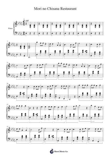 Mori no Chisana Restaurant Sheet Music by 手嶌葵-Arr.Mablia Finkeith