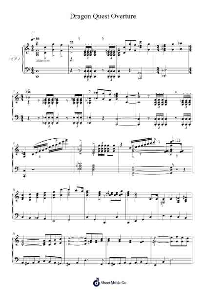 Dragon Quest Overture Sheet Music by すぎやまこういち (Koichi Sugiyama)-Arr.Leolop Faypys