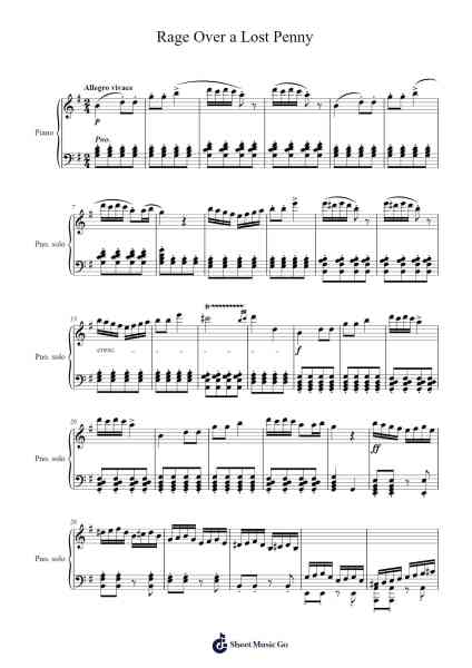 Rage Over a Lost Penny, Op. 129 Sheet Music by Ludwig van Beethoven-Arr.Longbohm