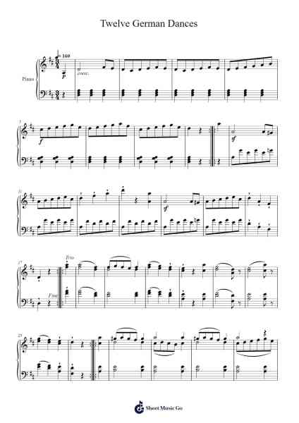 Twelve German Dances, WoO 13 Sheet Music by Ludwig van Beethoven-Arr.Sailsharte Troypril