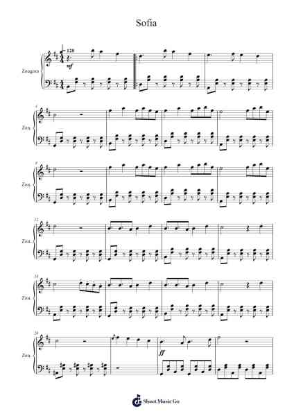 Sofia Sheet Music by Alvaro Soler-Arr.Trollstal