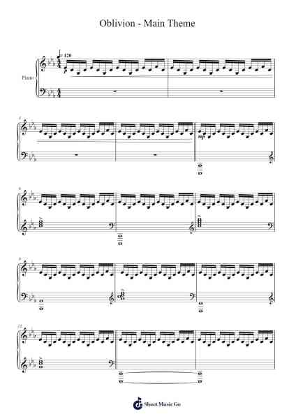 Oblivion - Main Theme Sheet Music by bdf1975-Arr.Whitebey