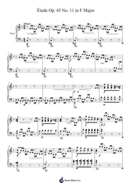 Étude Op. 45 No. 11 in F Major Sheet Music by Stephen Heller-Arr.Montbrook