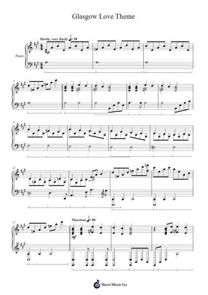 Glasgow Love Theme Sheet Music by Craig Armstrong-Arr.Leeles Stoweser