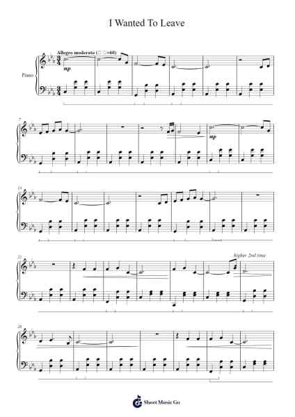 I Wanted To Leave Sheet Music by SYML-Arr.Hearstjean