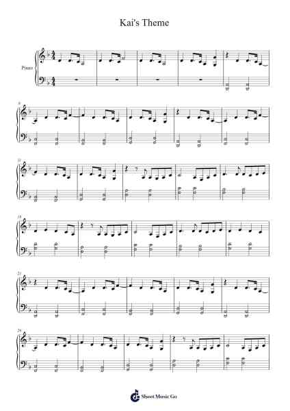 Kai's Theme Sheet Music by undefined-Arr.Chergene