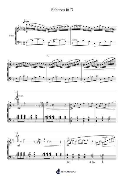 Scherzo in D Sheet Music by Phifox-Arr.Peathew Odeshua