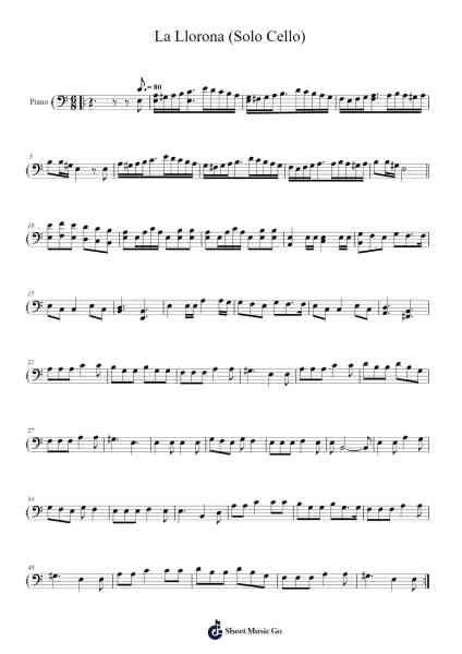 La Llorona Sheet Music by Mexican Folk Songs-Arr.Duttraine