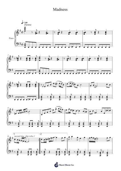 Madness Sheet Music by Joe Hisaishi-Arr.Colhill Crichjo