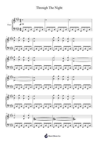 Through The Night Sheet Music by Duval Timothy-Arr.Huxdia