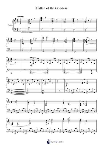 Ballad of the Goddess Sheet Music by Koji Kondo-Arr.Kirkmaltz