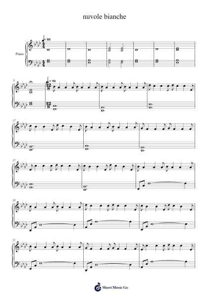nuvole bianche Sheet Music by Ludovico Einaudi-Arr.Polriah