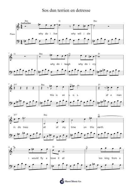 Sos dun terrien en detresse Sheet Music by Michel Berger-Arr.Zoethodore Strakerr