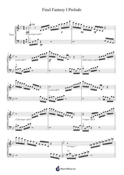 Final Fantasy I: Prelude Sheet Music by Nobuo Uematsu-Arr.Thodoreien