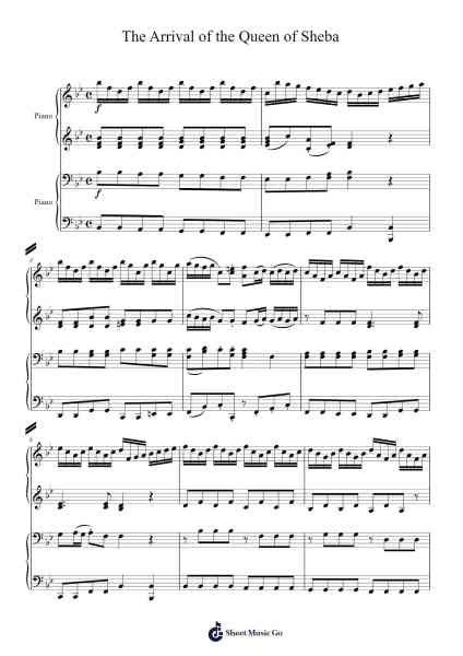 The Arrival of the Queen of Sheba Sheet Music by Georg Friedrich Händel-Arr.Bunjoan Payley