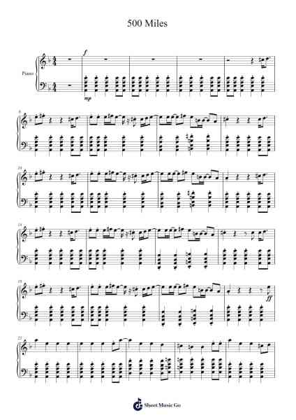 500 Miles Sheet Music by undefined-Arr.Trollstal