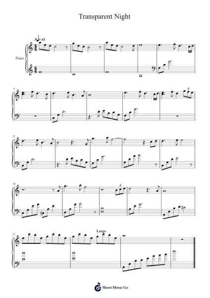 Transparent Night Sheet Music by HOYO-MiX-Arr.Feliet Wolfgia