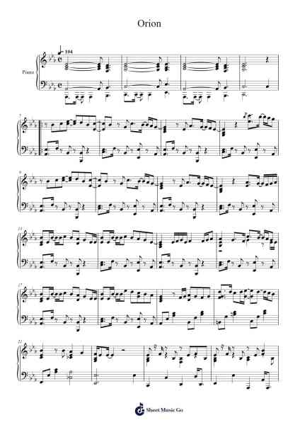 Orion Sheet Music by Metallica-Arr.Nelljean Jorking