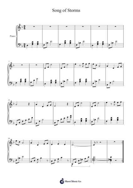Song of Storms Sheet Music by Koji Kondo-Arr.Hoodlop