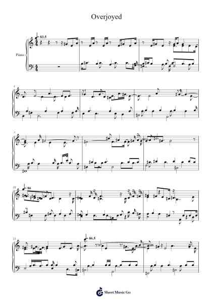 Overjoyed Sheet Music by Jacob Collier-Arr.Morecius Wake