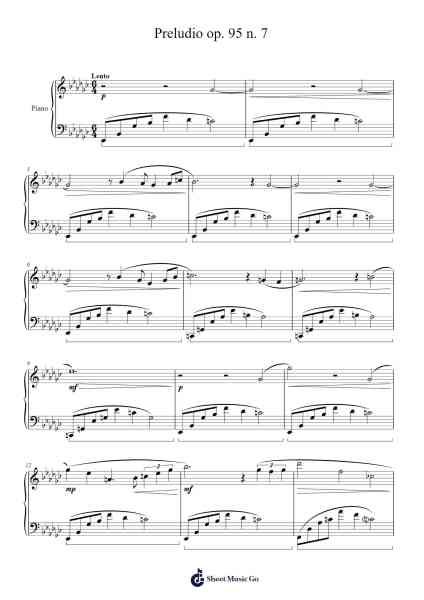 Preludio op. 95 n. 7 Sheet Music by J. C. Dovicchi-Arr.Davehume