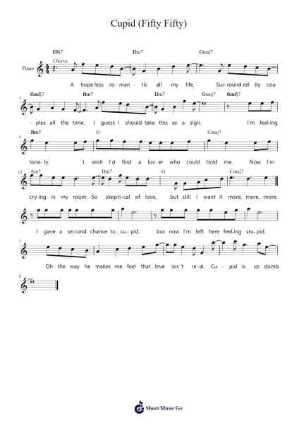 Cupid (Fifty Fifty) Sheet Music by FIFTY FIFTY-Arr.Toddjoy