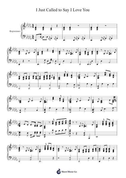 I Just Called to Say I Love You Sheet Music by Stevie Wonder-Arr.Blanes Poyale